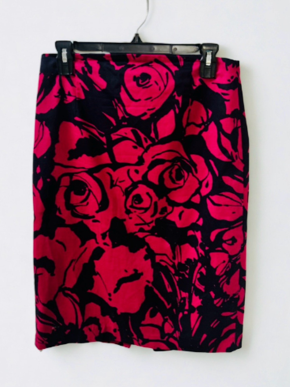 Express Design Studio Floral Pencil Skirt Pink Black Rose Y2K Baddie Bougie 4